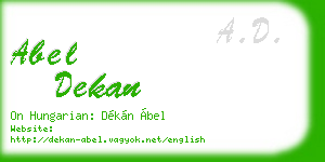 abel dekan business card